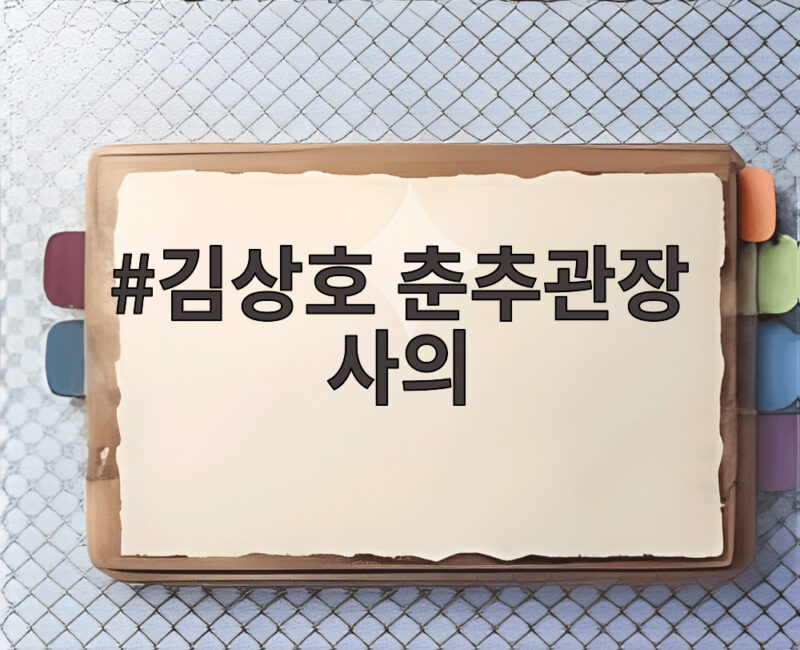 김상호 춘추관장 사의