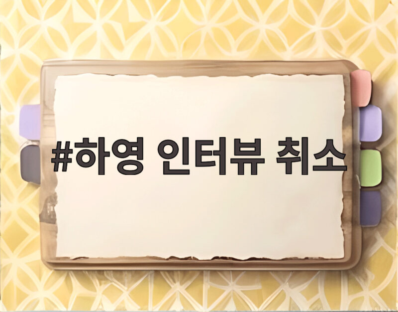 하영 인터뷰 취소