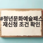 청년문화예술패스 재신청 조건 꼭 확인 청년문화예술패스 재신청 조건 확인