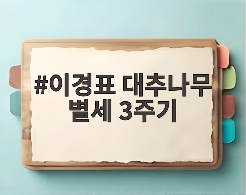 이경표 대추나무 별세 3주기 배우의 삶 1 이경표 대추나무 별세 3주기