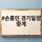 손흥민 경기일정 중계