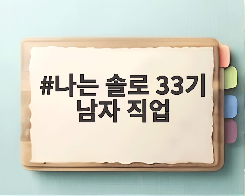 나는 솔로 33기 남자 직업