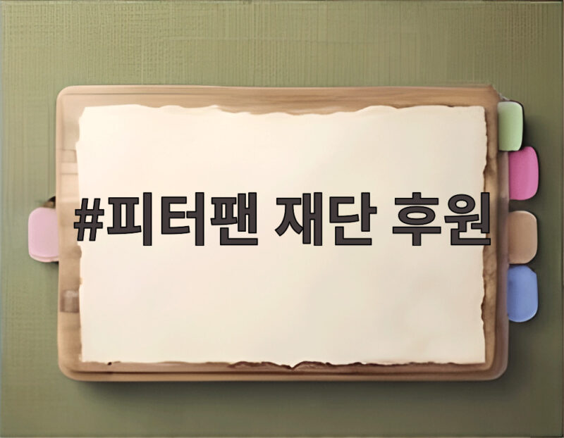 피터팬 재단 후원으로 만드는 네버랜드 1 피터팬 재단 후원
