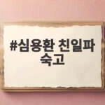 심용환 친일파 숙고 입장과 논란 정리 심용환 친일파 숙고