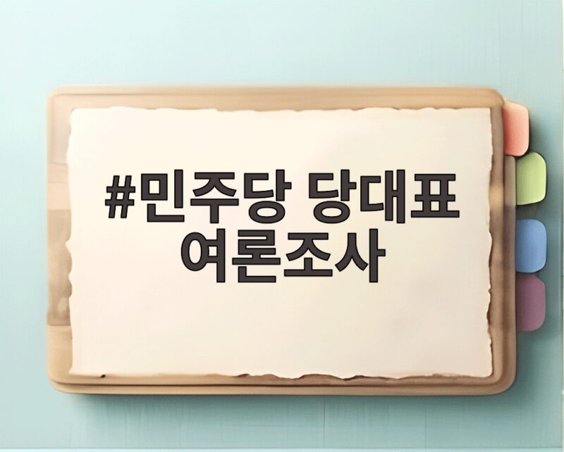 민주당 당대표 여론조사 결과 살펴보니 1 민주당 당대표 여론조사