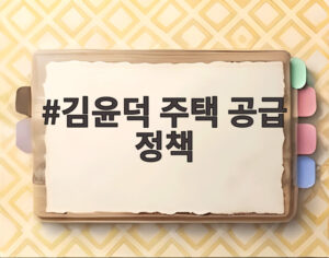 김윤덕 주택 공급 정책