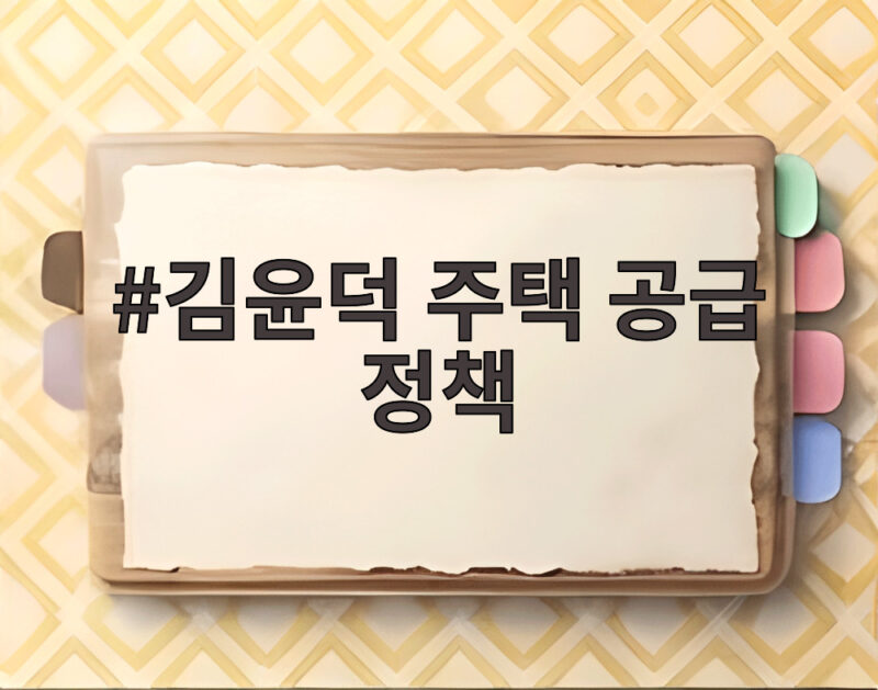 김윤덕 주택 공급 정책