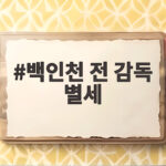 백인천 전 감독 별세 4할 타자 영원한 기록 백인천 전 감독 별세
