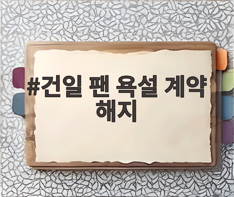 건일 팬 욉설 계약 해지 사태 총정리와 향후 전망 1 건일 팬 욕설 계약 해지