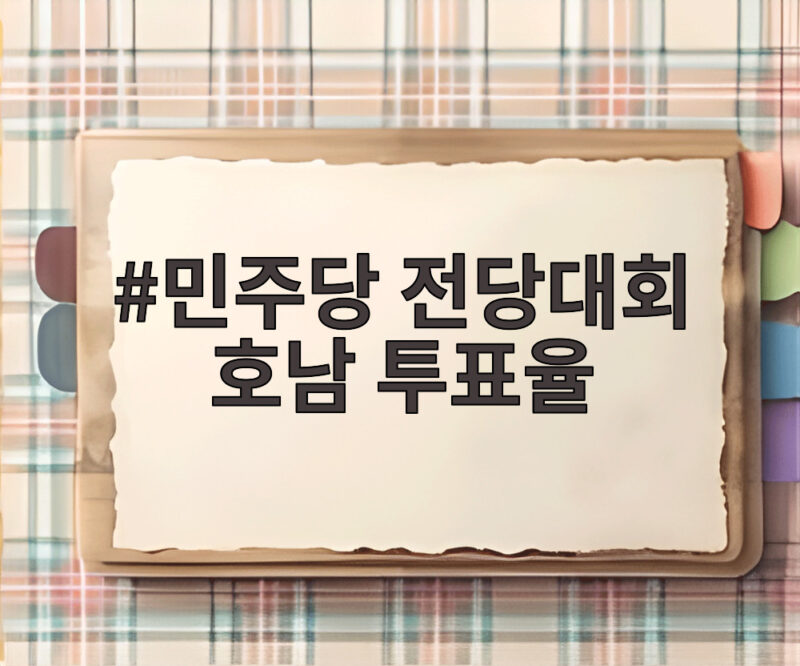 민주당 전당대회 호남 투표율 쟁점 분석 1 민주당 전당대회 호남 투표율