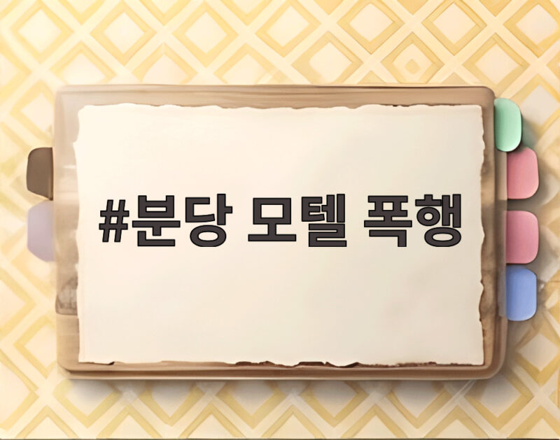 분당 모텔 폭행 사건 전말과 살인미수 검거 1 분당 모텔 폭행