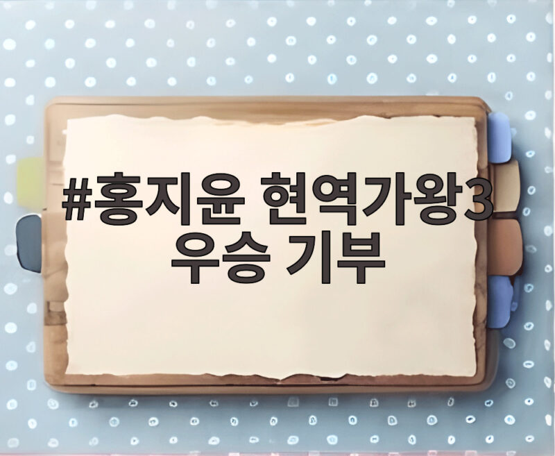 홍지윤 현역가왕3 우승 기부