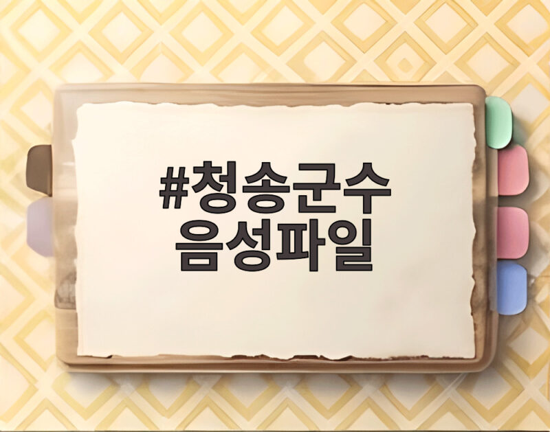 청송군수 음성파일 사건 전말과 권력의 실체 1 청송군수 음성파일