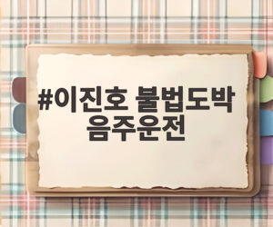 이진호 불법도박 음주운전