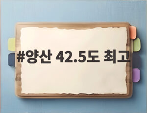 양산 42.5도 최고