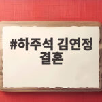 하주석 김연정 결혼