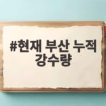 부산 호우 누적 강수량 68㎜ 피해 현황과 안전 대비 요령 현재 부산 누적 강수량