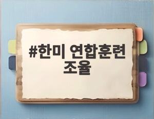 한미 연합훈련 조율