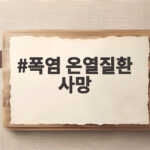 폭염 온열질환 사망 19명 막는 방법 폭염 온열질환 사망