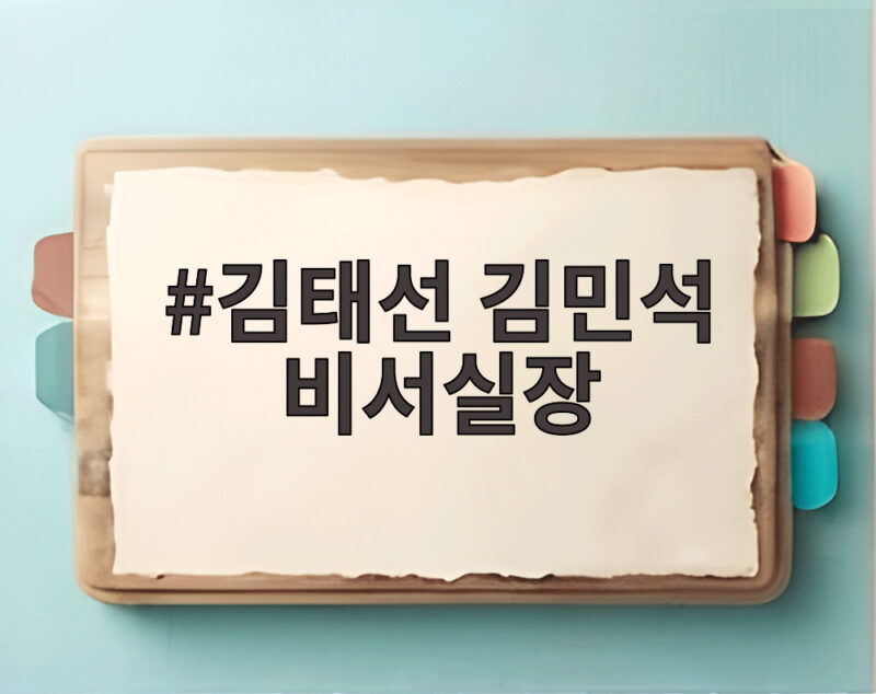 김태선 김민석 비서실장 인선으로 살펴본 민주당 새 지도부 첫걸음 1 김태선 김민석 비서실장