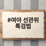 여야 선관위 특검법 합의, 어떤 내용과 일정일까 여야 선관위 특검법