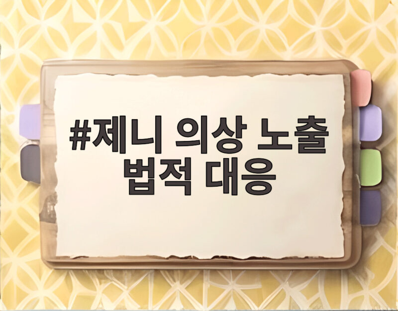 제니 의상 노출 법적 대응