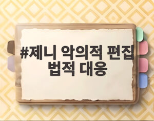 제니 악의적 편집 법적 대응