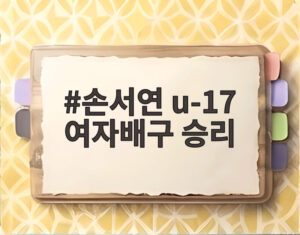 손서연 u-17 여자배구 승리