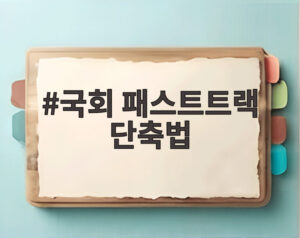 국회 패스트트랙 단축법
