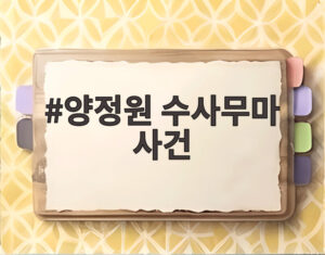 양정원 수사무마 사건