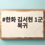 한화 김서현 1군 복귀