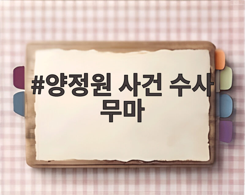 양정원 사건 수사 무마