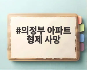의정부 아파트 형제 사망