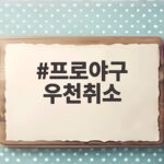 프로야구 우천취소, 22일 세 경기 모두 취소되고 재편성 예정 프로야구 우천취소