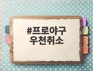 프로야구 우천취소