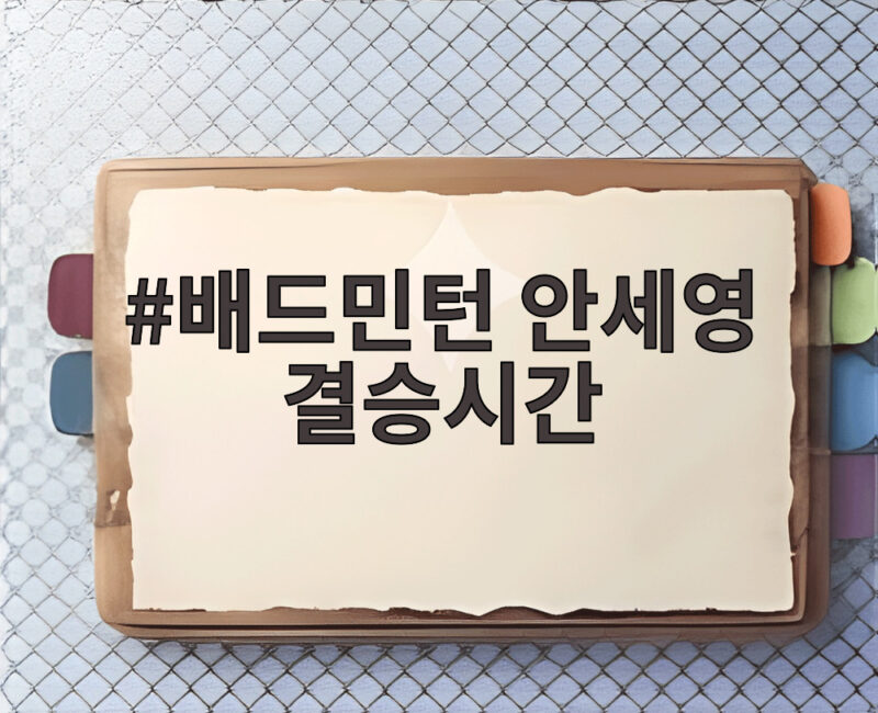 배드민턴 안세영 결승시간 오늘 세계선수권 우승 도전한다 1 배드민턴 안세영 결승시간