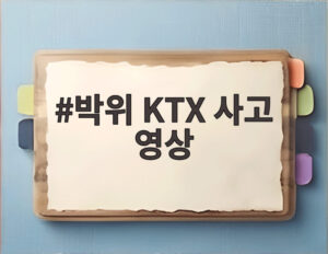 박위 KTX 사고 영상