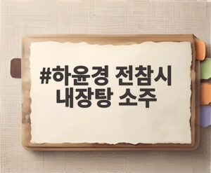 하윤경 전참시 내장탕 소주