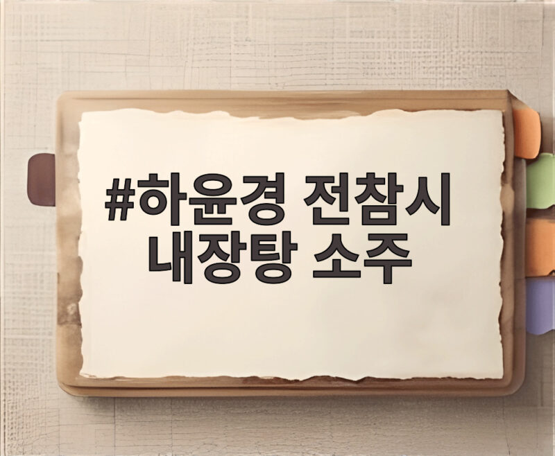하윤경 전참시 내장탕 소주 혼밥 반전 매력 방송 후기 1 하윤경 전참시 내장탕 소주
