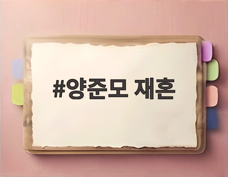 양준모 재혼 이혼 고백과 함께 알린 양지원과의 새 출발 1 양준모 재혼