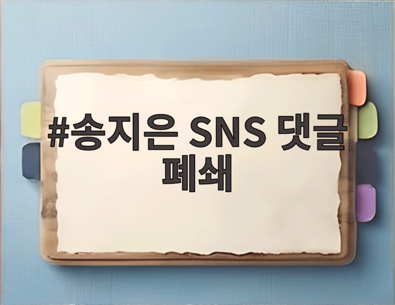 송지은 SNS 댓글 폐쇄