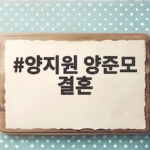 양지원 양준모 결혼