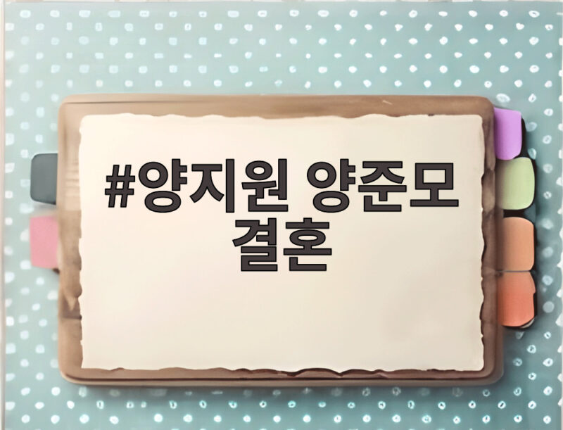 양지원 양준모 결혼 발표 새 생김과 함께 시작되는 이야기 1 양지원 양준모 결혼