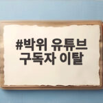 박위 유튜브 구독자 이탈