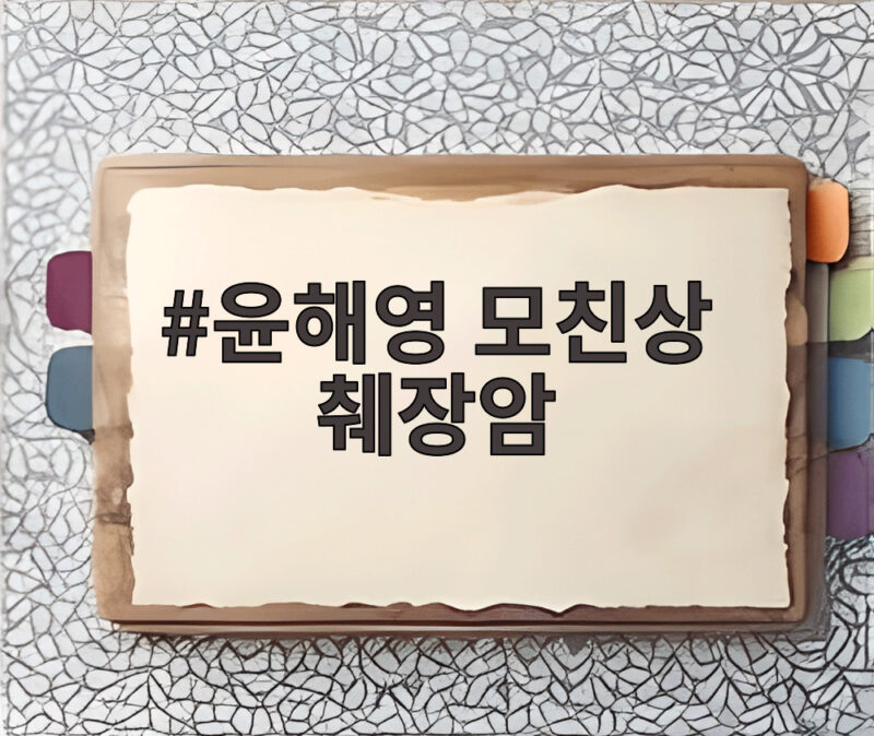 윤해영 모친상 췌장암 비보 뒤늦은 고백 어머니 향한 그리움 1 다음Q확장-윤해영 모친상 췌장암