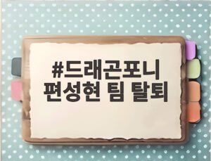 드래곤포니 편성현 팀 탈퇴