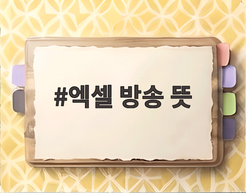 엑셀 방송 뜻
