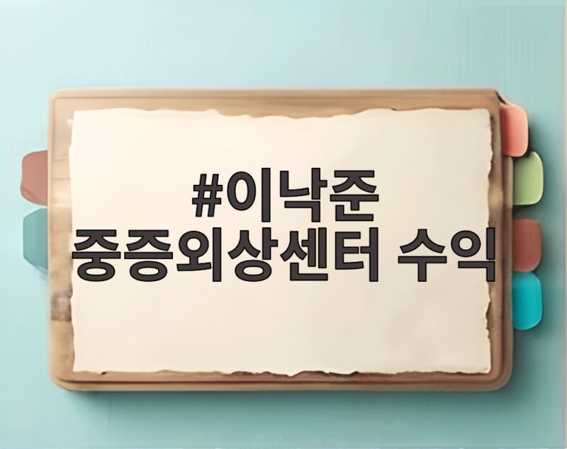 이낙준 중증외상센터 수익