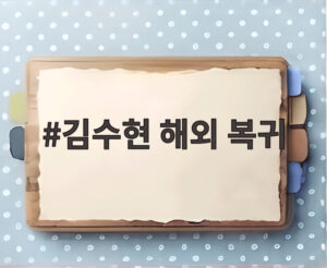 김수현 해외 복귀