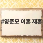 양준모 이혼 재혼